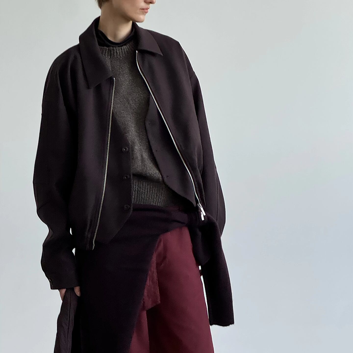 ウールブレンドショートブルゾン 2color MOJ0209