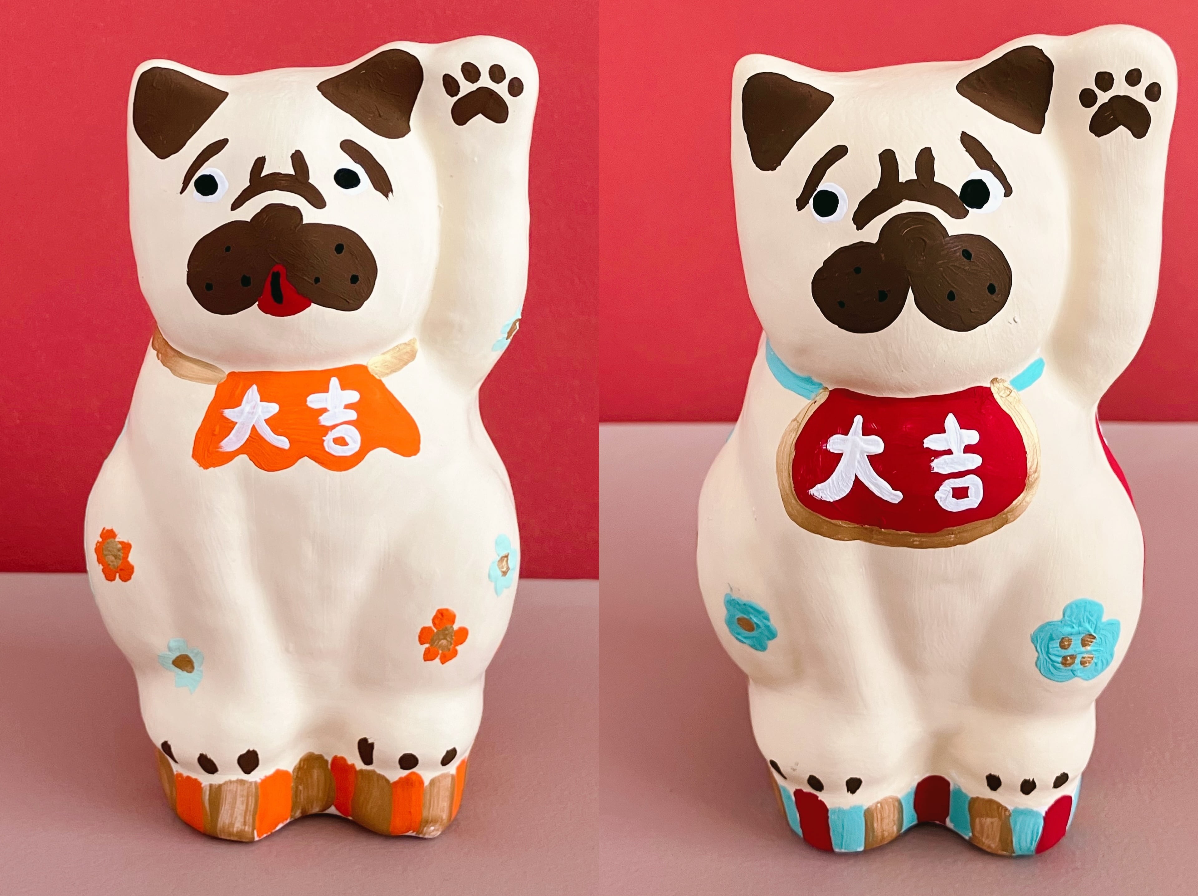 招きパグ「大吉」【すぐ発送or予約生産】