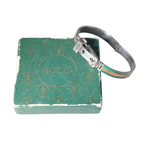 vintage GUCCI silver buckle design enamel bracelet