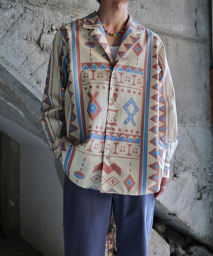 Lamrof / LM-26SS-SH02  NEO-AFRICAN TEXTILE SHIRT (BEIGE)