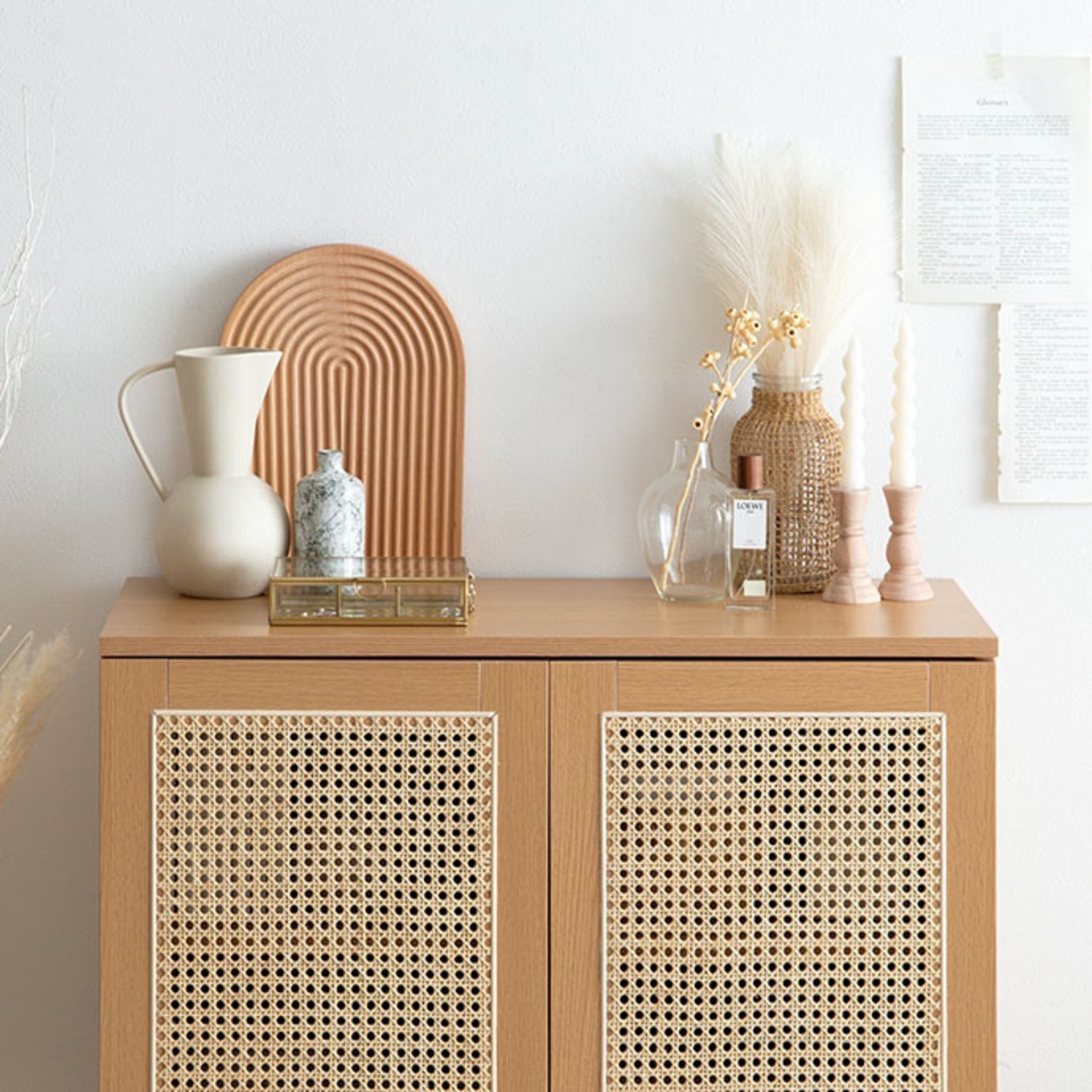 ラタン キャビネット 幅80cm