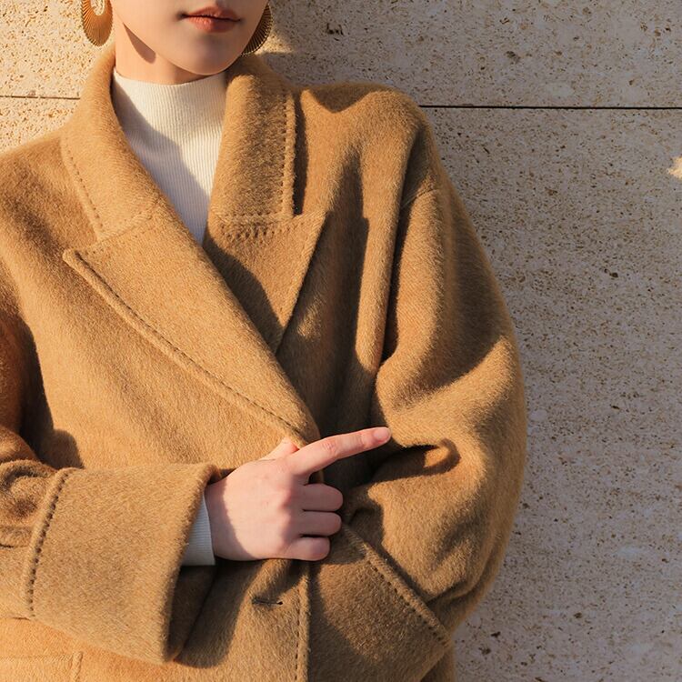 ダブルブレスト ドロップショルダー コート 1col H10573