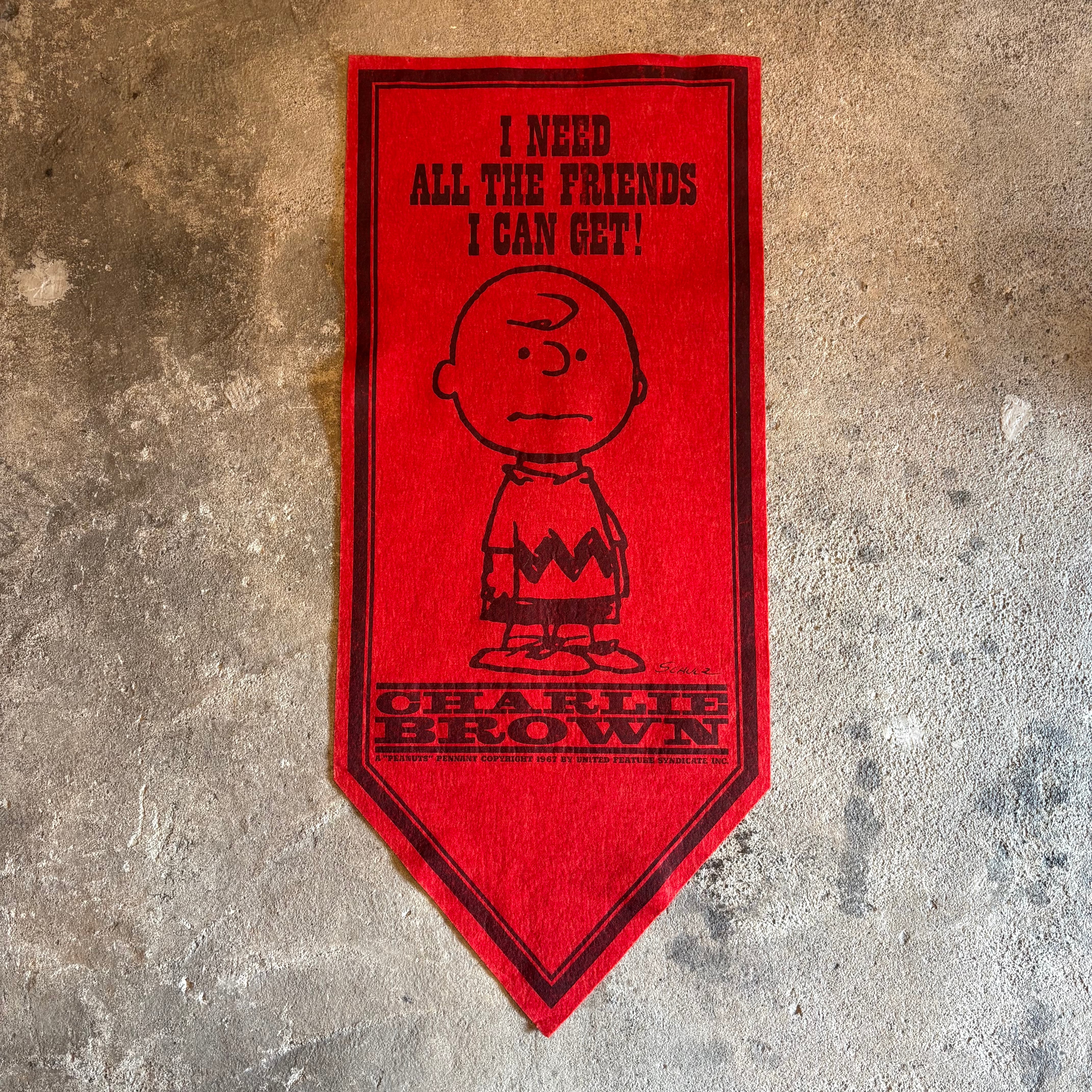 Vintage Peanuts Snoopy Felt Banner Pennant ⑦
