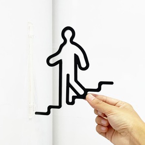 ツケレルン（1Wayピクトサイン）軽量 アクリル 突き出し 看板 （階段下りサイン）1way-0084