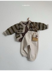 〖取寄〗韓国子供服 / 26winter / minirobe / ラインカーディガン / キッズ *S~XL*