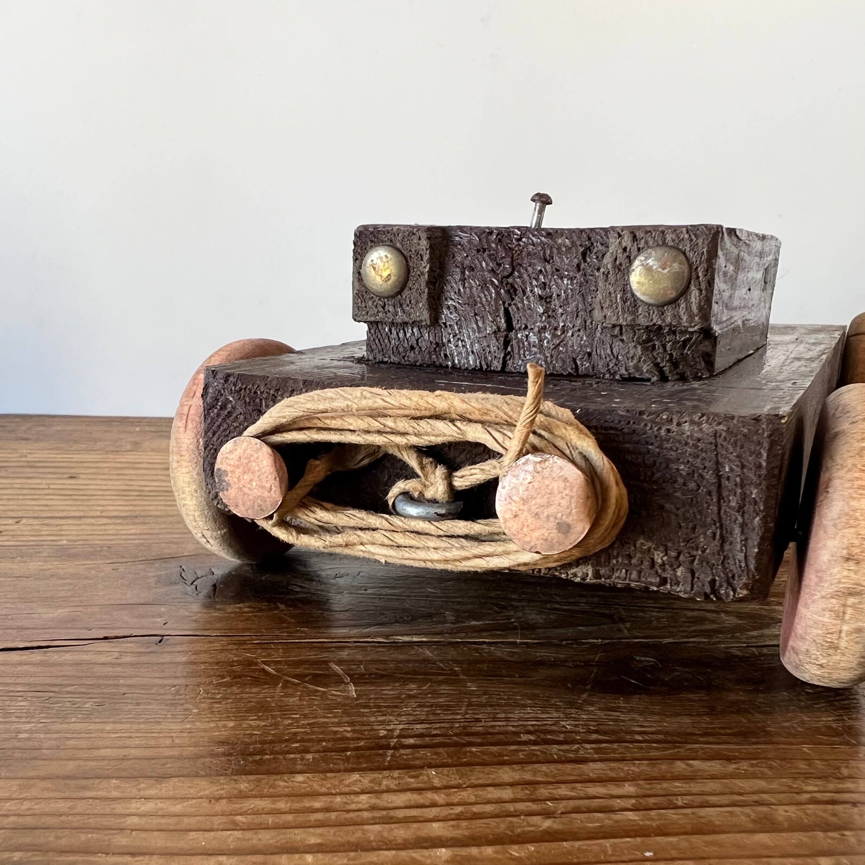 【古道具】 ヴィンテージ 木の塊 存在感あるアンティーク骨董大工道具カンナ