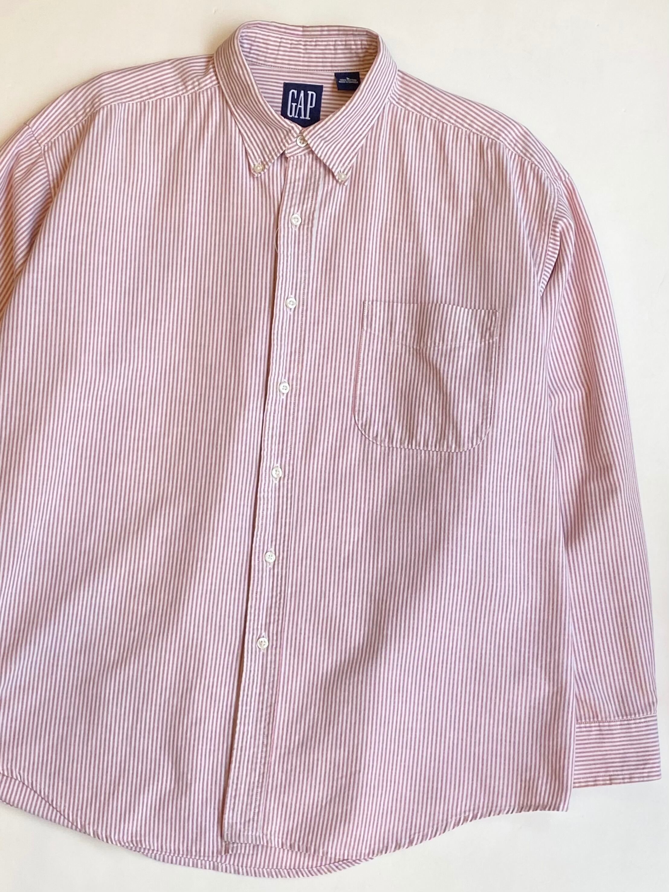 90s "OLD GAP" BD stripe L/S shirt ギャップ ストライプ B.D コットン シャツ [L]
