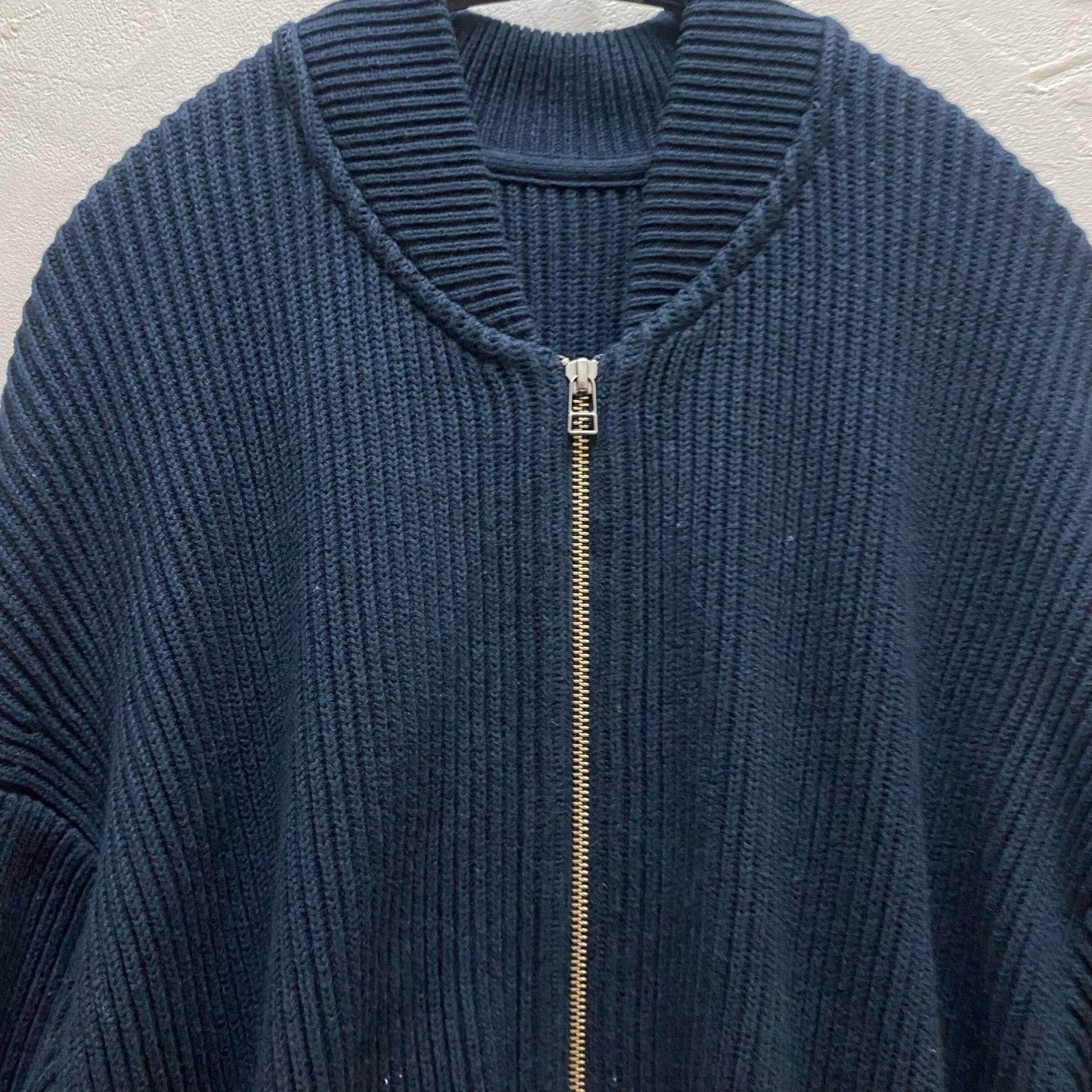 crepuscule クレプスキュール RIB STITCH ZIP CARDIGAN 1 ネイビー  