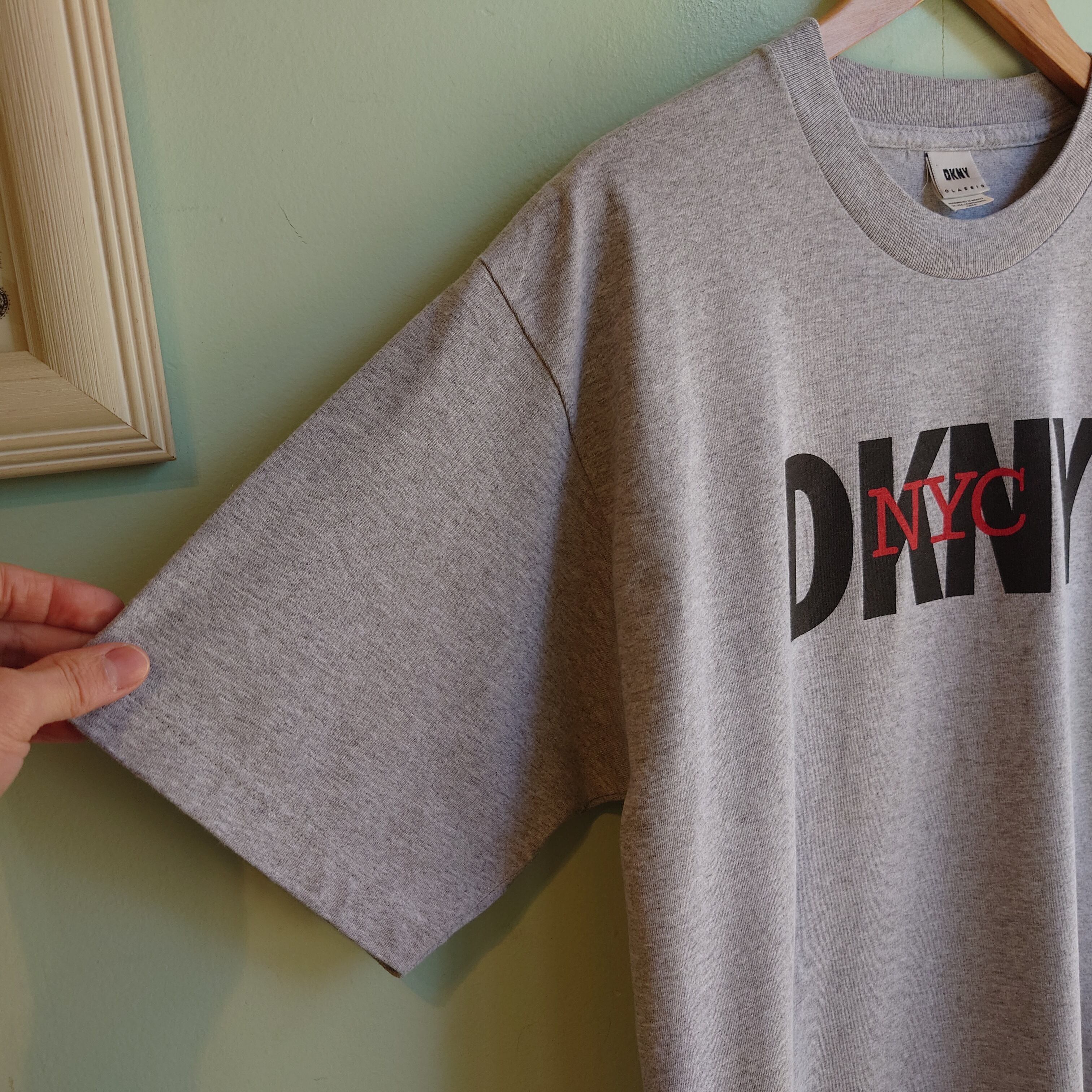 DKNY ダナキャラン 90-00s vintage ロゴTシャツ グレー L程度 | MANULBOY