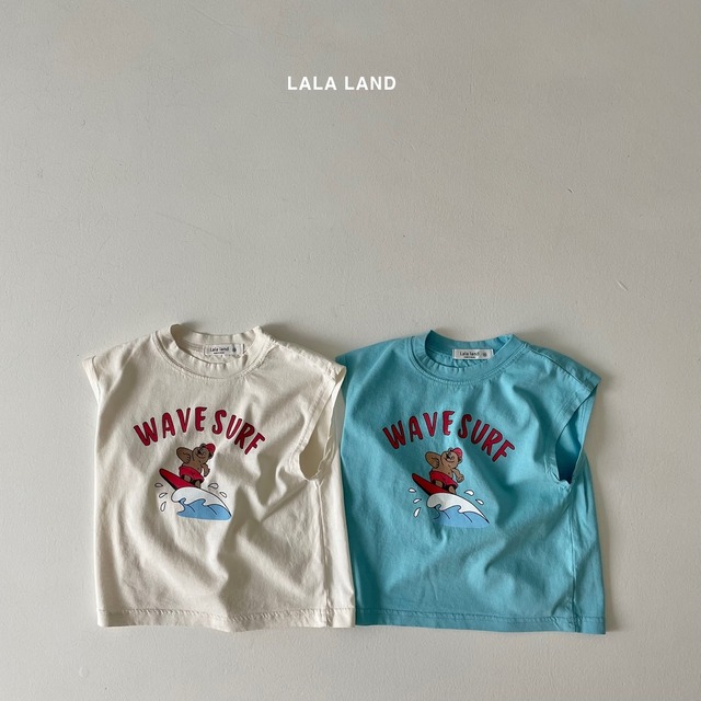 ＊SALE＊【2022SS即納】＊lala land＊ ウェーブダンクノースリーブTシャツ