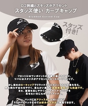 ◆スタッズ使い カーブキャップ◆ch-25115