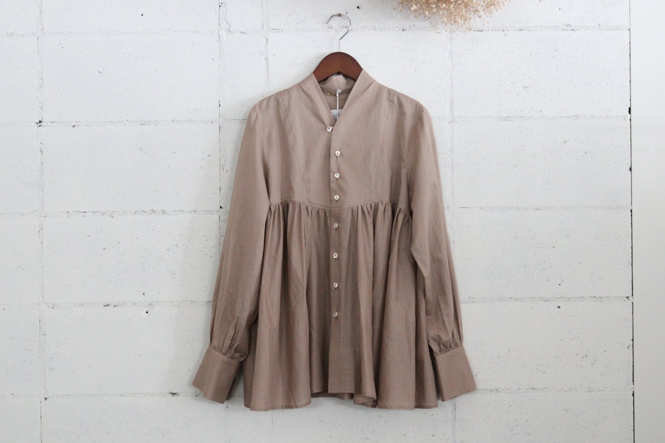 the last flower of the afternoon 静寂の欠片 Funnel neck shirt