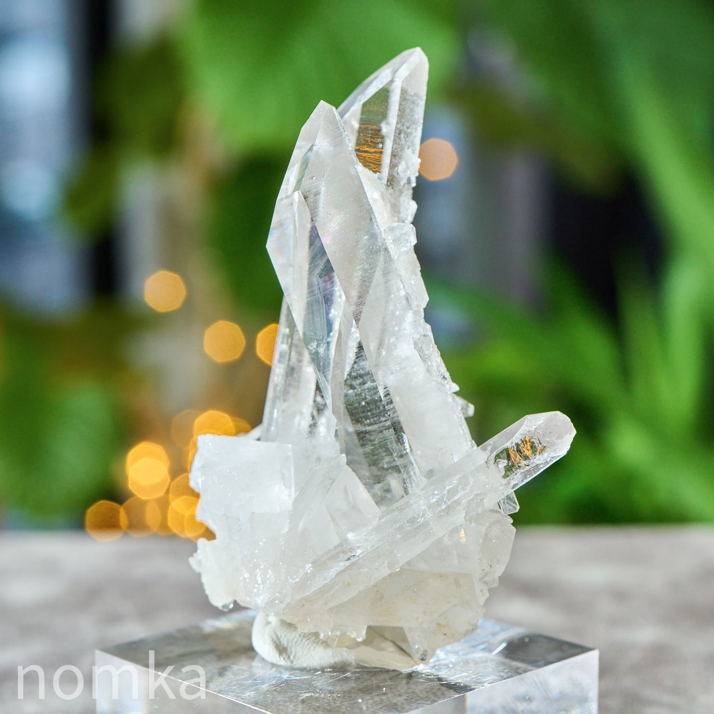 水晶・クリスタル・クラスター・天使のランプ　極レア　幻想的な光に包まれる♪ 光を抱く虹の翼】アーカンソー産 水晶クラスター 89.7g ngem-0265 | nomka