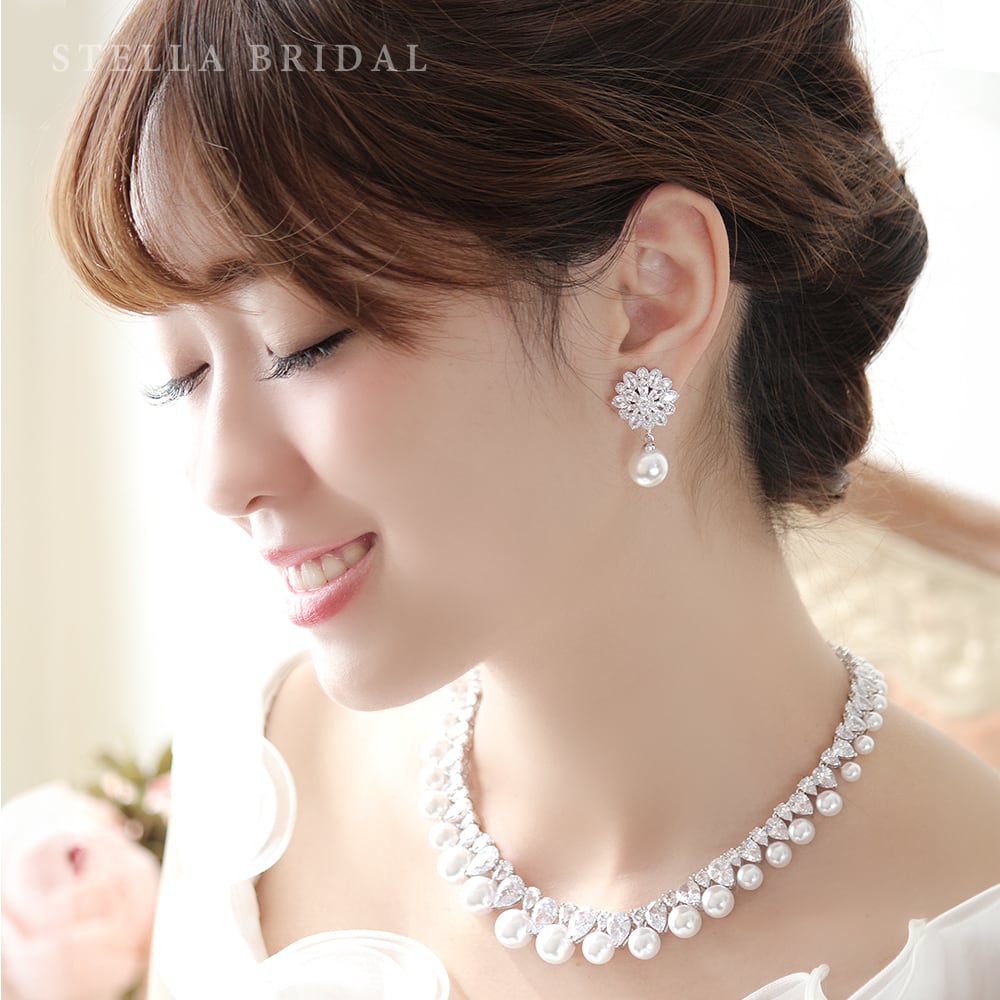 キュービックジルコニア ウェディングジュエリーセット クラシック