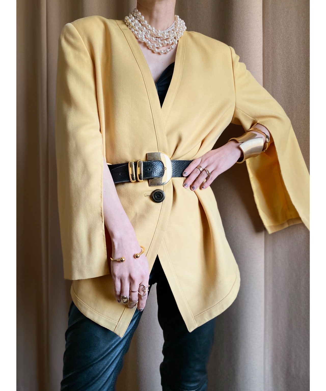 yellow color over size remake jacket-3302-3