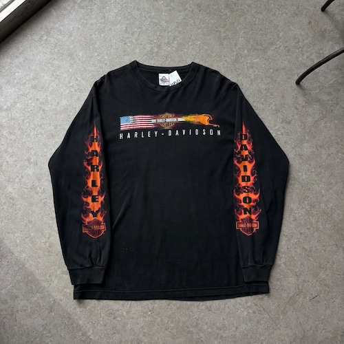 00s Harley-Davidson "Flame × Eagle" L/S T-shirt【仙台店】
