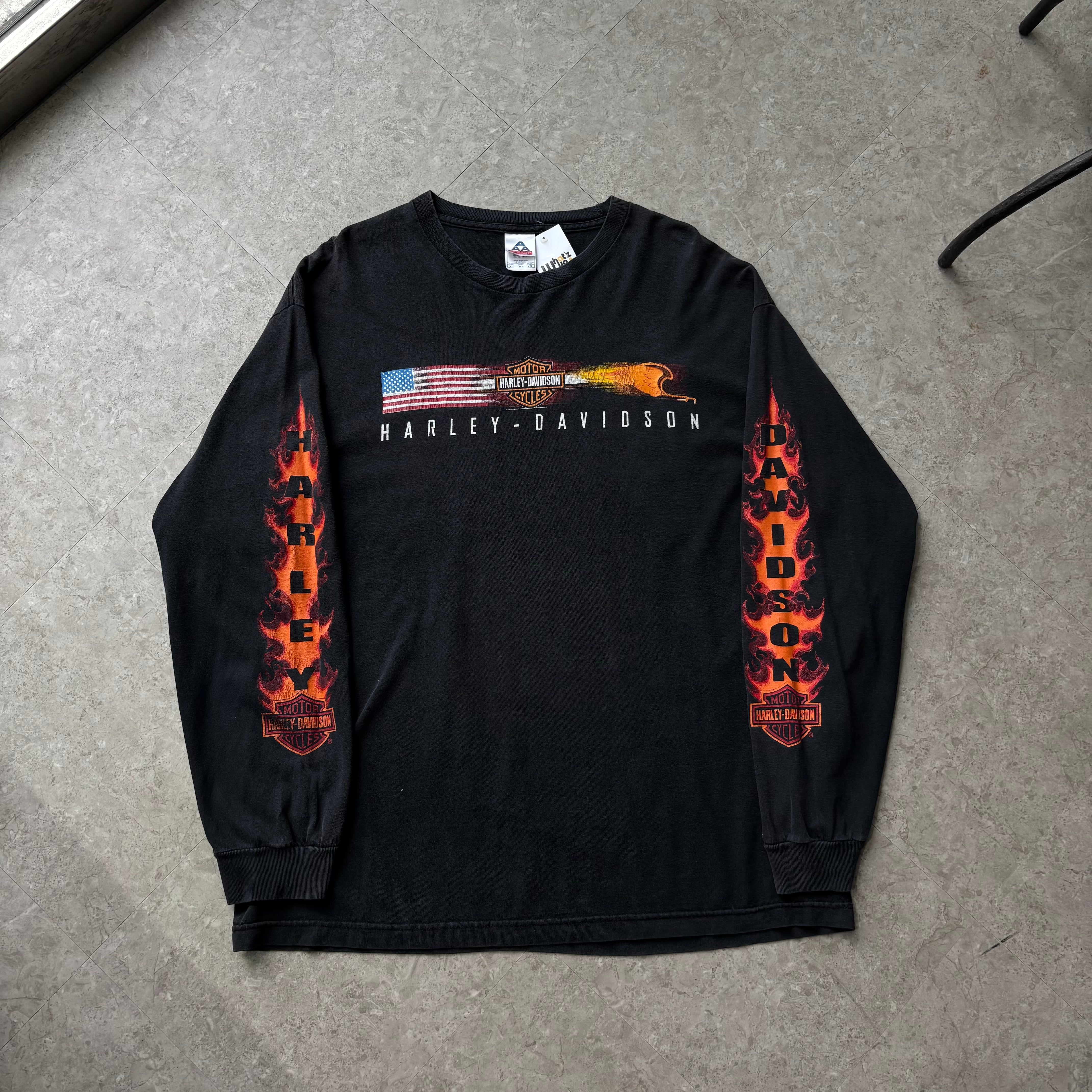 00s Harley-Davidson "Flame × Eagle" L/S T-shirt【仙台店】