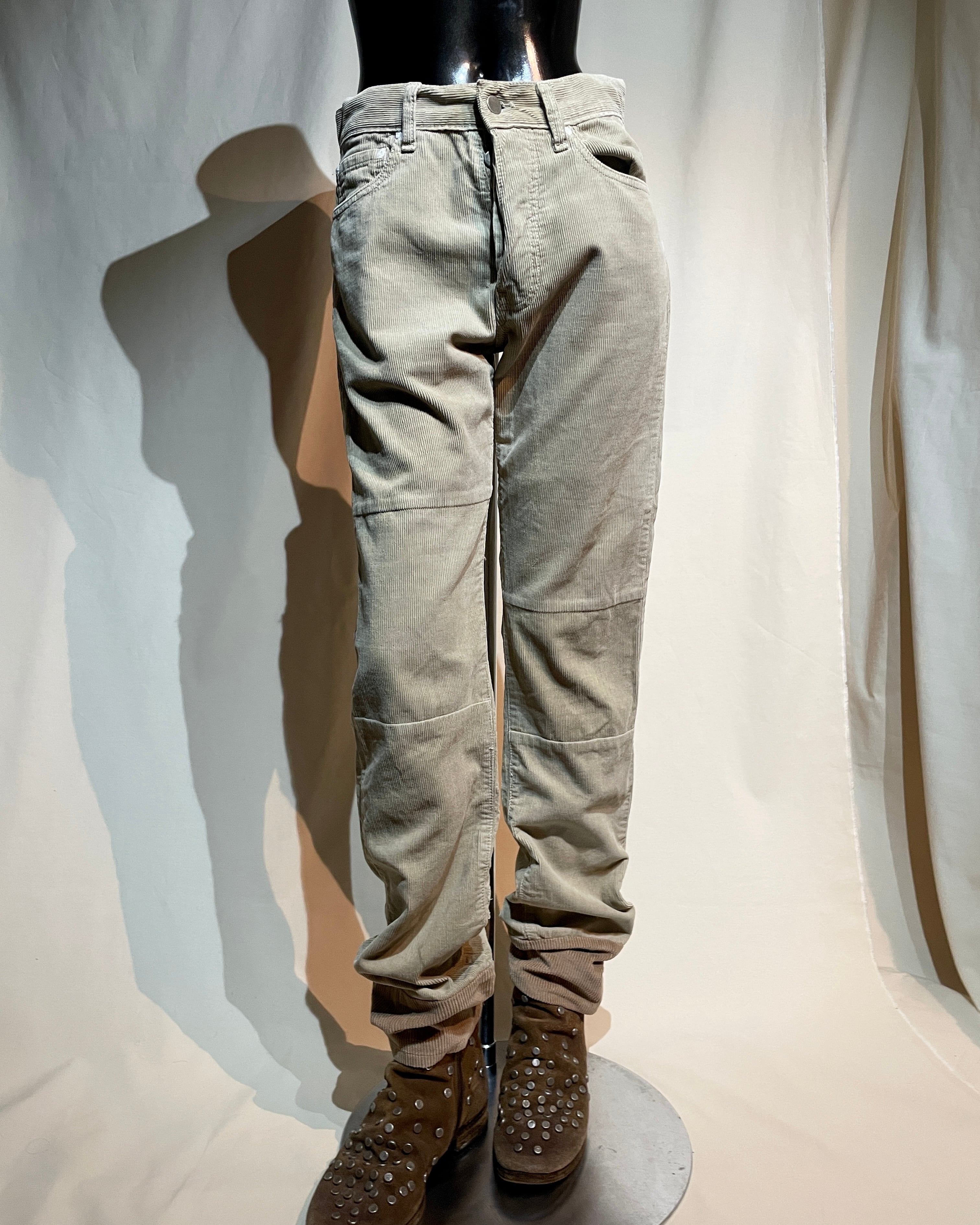 A/W2002 Martin Margiela⓪⑩ - Trompe-l’œil Rivet Double-Knee Corduroy Trousers