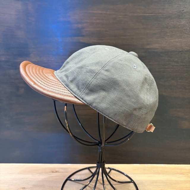 HIGHER VINTAGE DUCK × LEATHER BRIM CAP