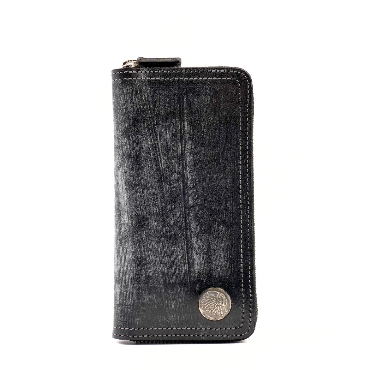 ブライドルレザーを使ったスリムなラウンドジップウォレット HANDSOME