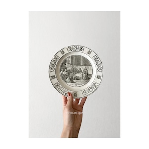 Creil et Montereau クレイユモントロー / “トロワ公会議” 絵皿 グリザイユプレート 1800-1825s