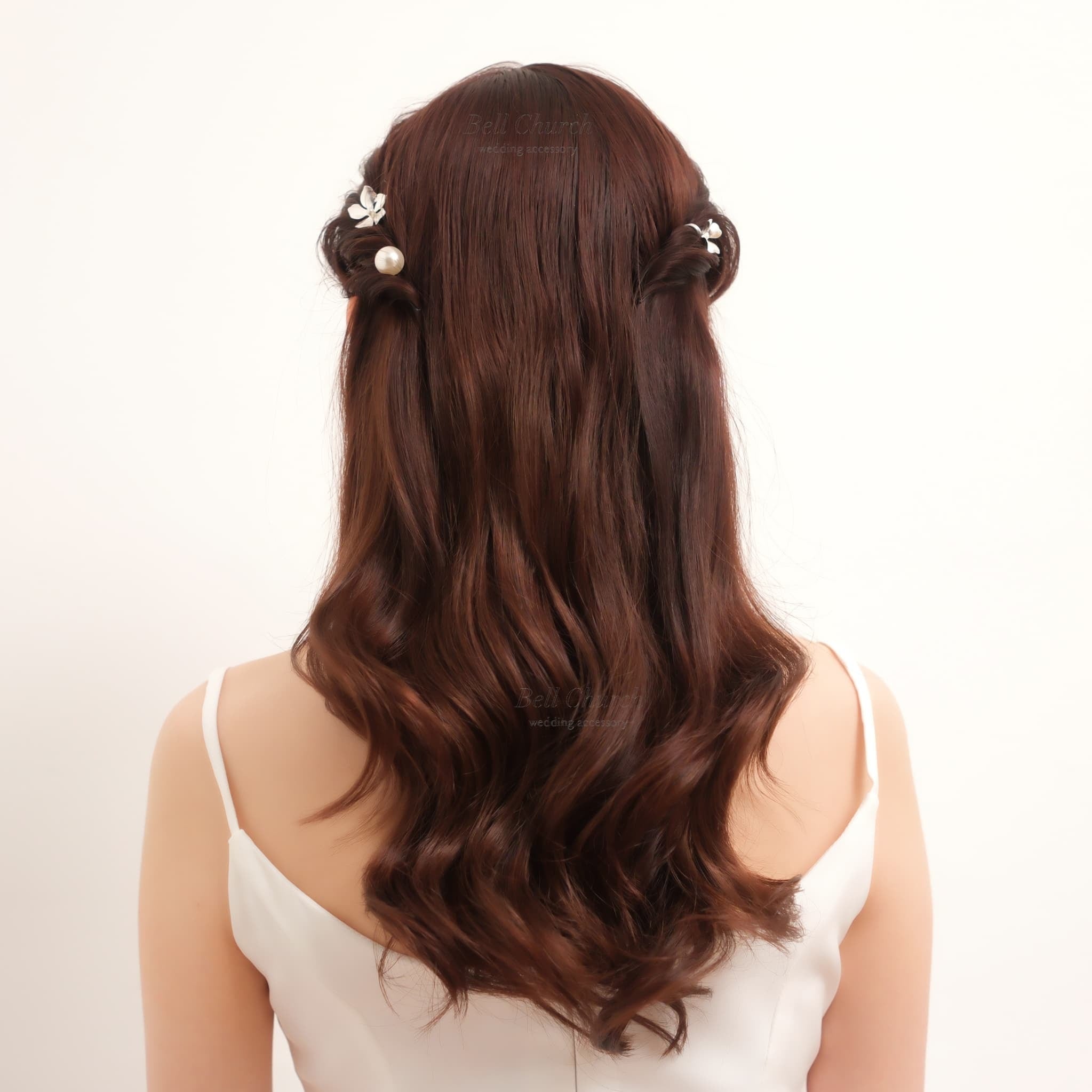 ヘアカフ 3点セット ヘアポニー ポニーフック パール お花 ヘアカフ 3点セット ヘアポニー ポニーフック パール お花