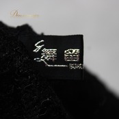 【美品 社交ダンス衣装】ブラック系 黒 トップス レッスン パーティー BURUNOTO 舞留能燈 花柄 レース 長袖 シンプル