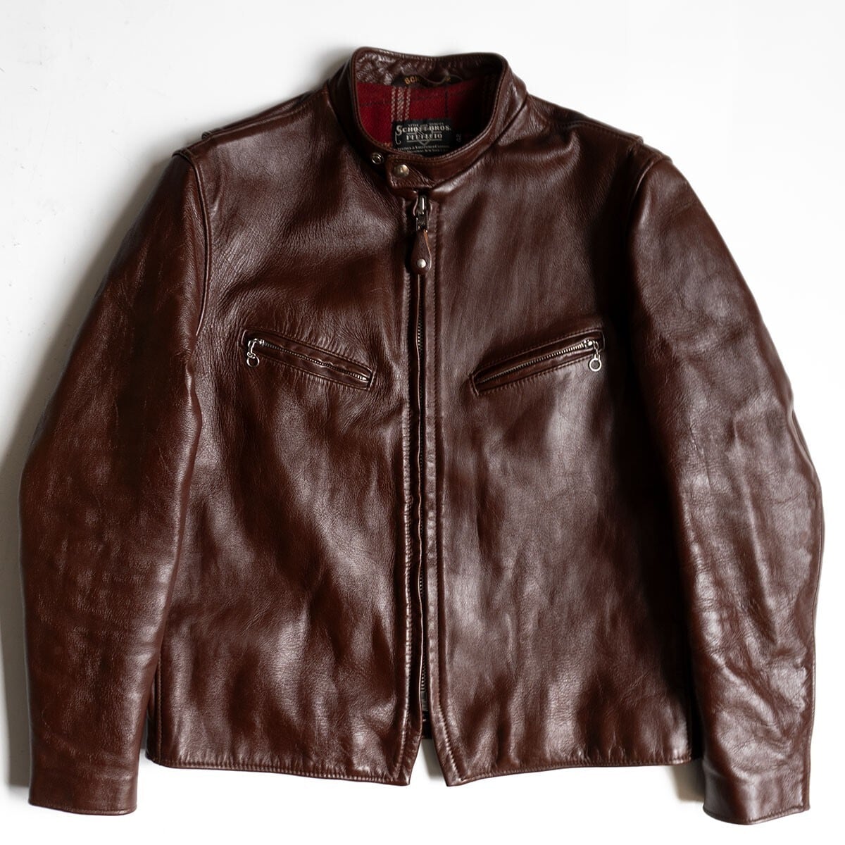 雰囲気抜群】SCHOTT【AT101/シングルライダースジャケット】38 襟