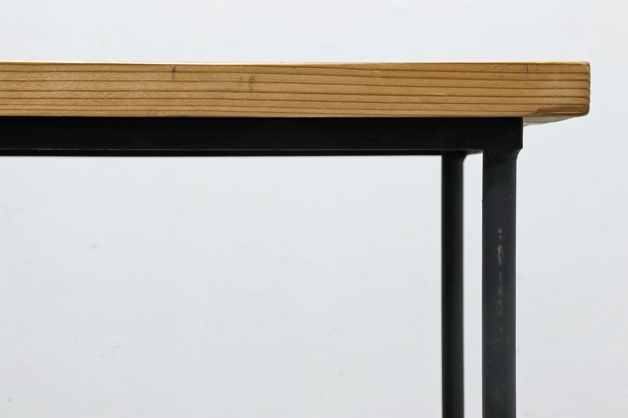 無垢材 コンソール デスク テーブル 長机 カウンター 展示台 アイアン