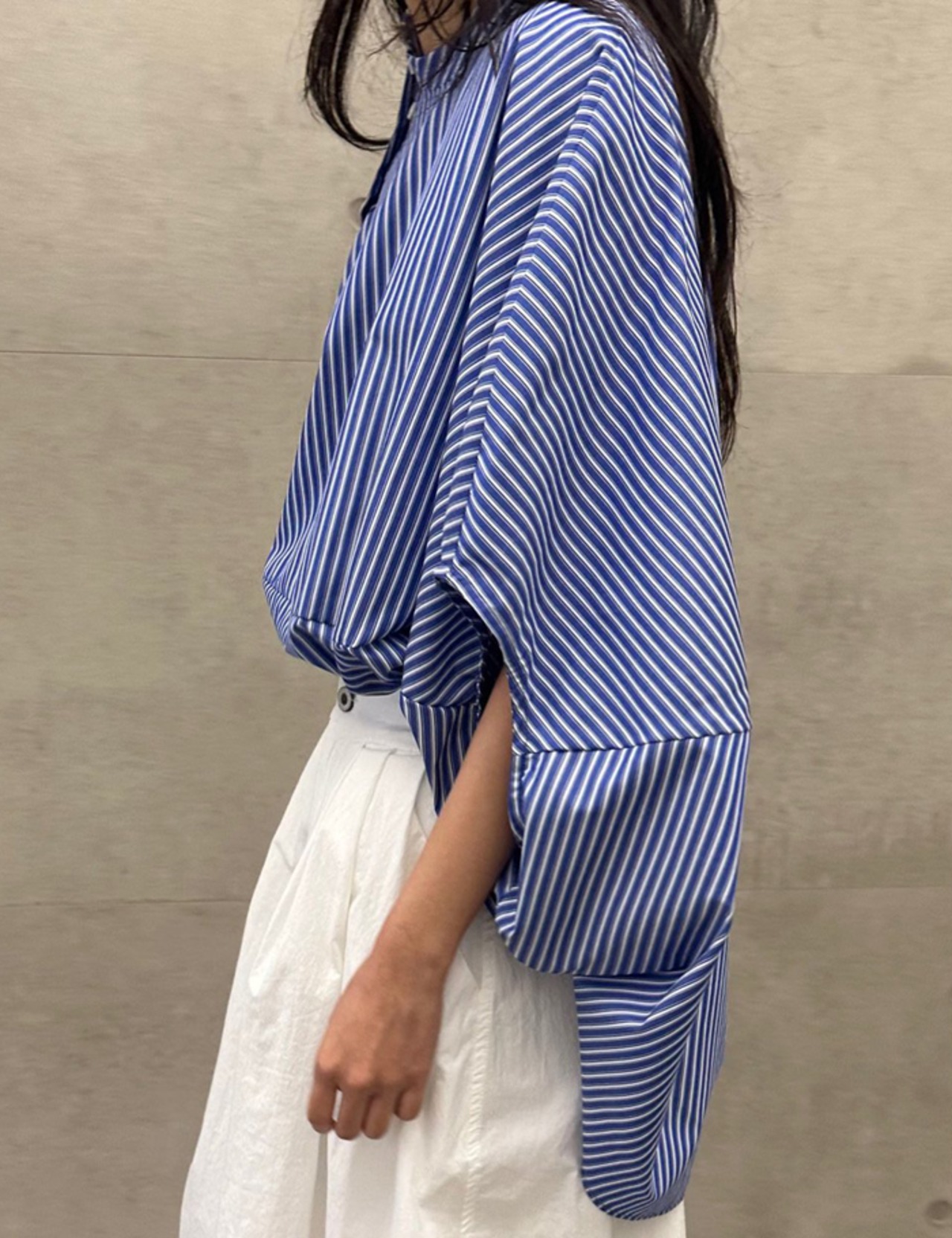 【新作5%OFF・3日間】Slash-line Button Stripe Shirts_2colors