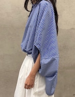 【新作5%OFF・3日間】Slash-line Button Stripe Shirts_2colors