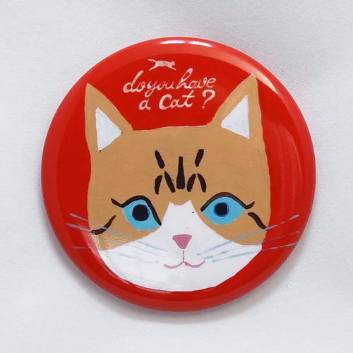 森邦保作品 猫マグネット L03（茶トラ白猫イメージ）ロゴマーク付きです。