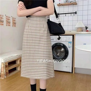 ブロックチェック　タイトスカート　AJ11352-5803