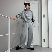 サイドパイピング裏起毛スウェットコクーンPT/グレー