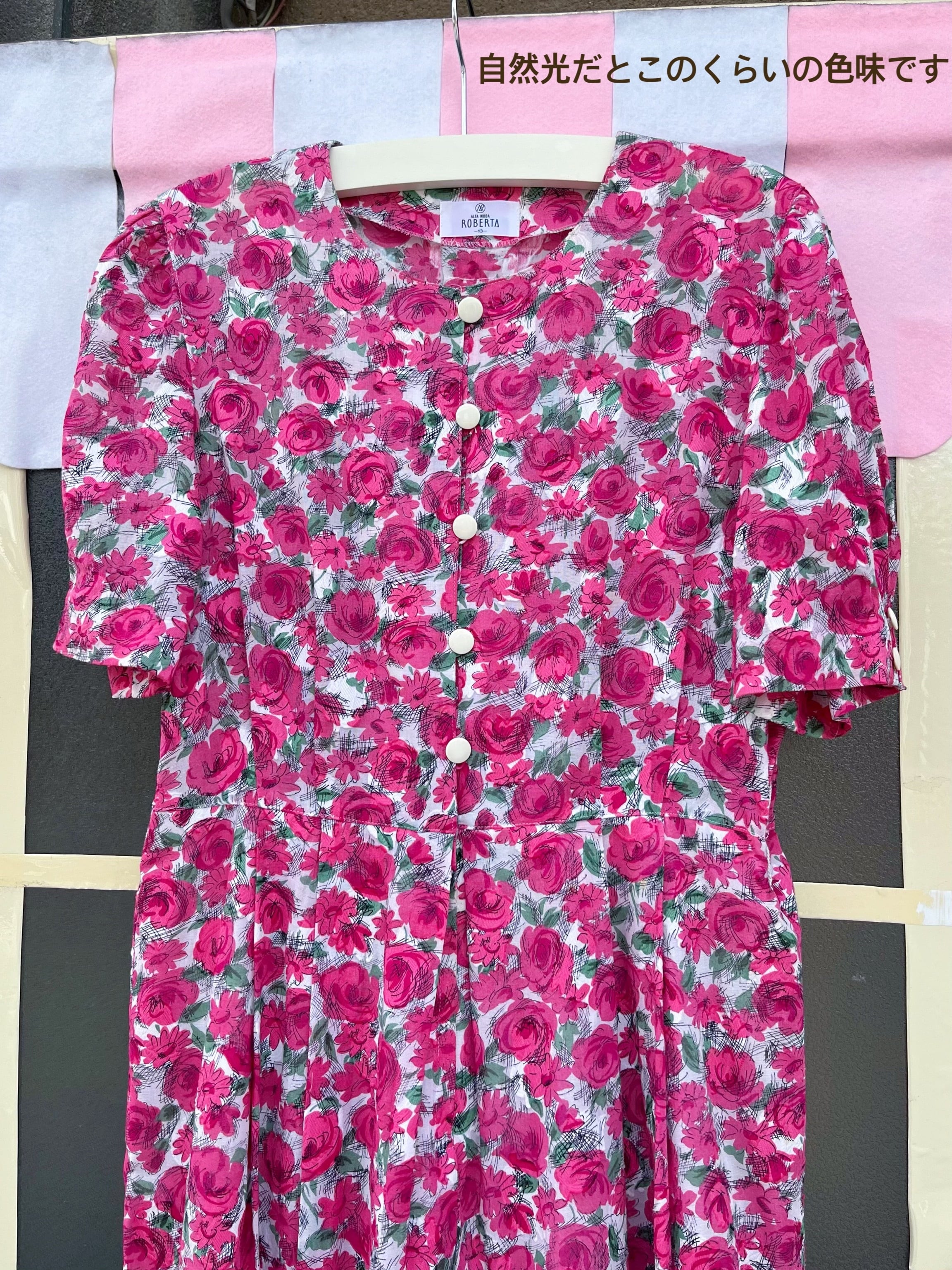 ROBERTA / pink rose garden one-piece