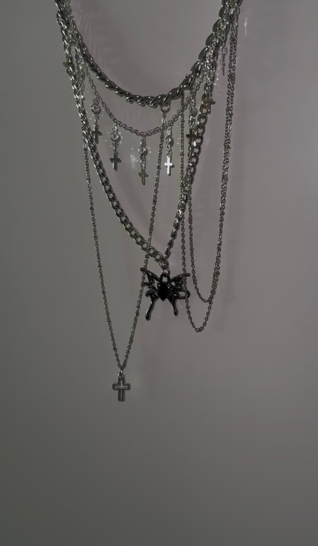 "Fiamma"一点物✴︎BLACKButterfly/handmadeネックレス