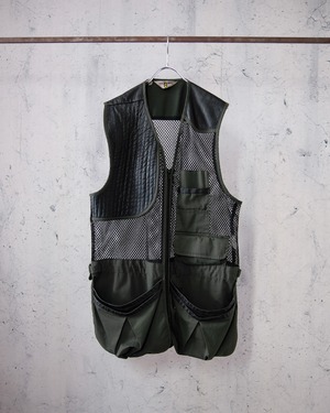 design long mesh khaki vest