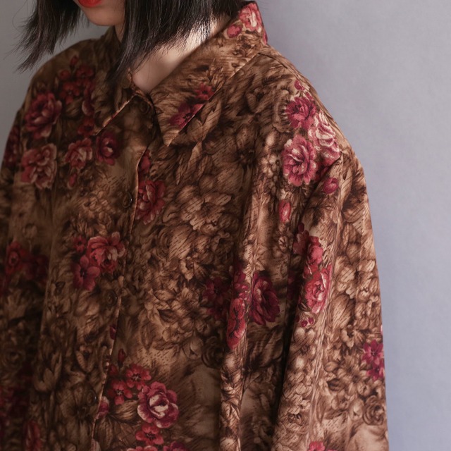 flower art graphic box l/s shirt