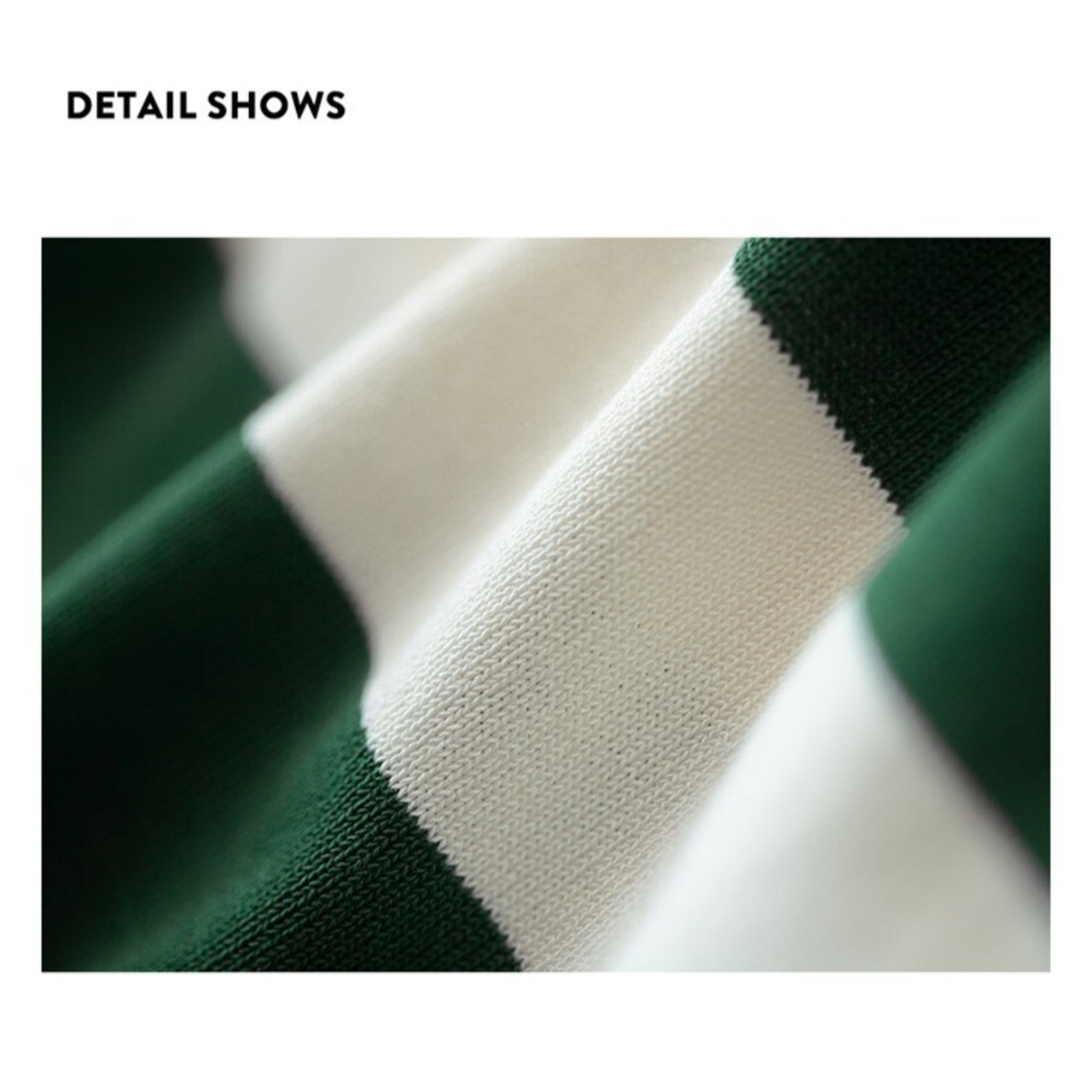 White and Green Striped Polo Shirt / ホワイト & グリーン ストライプ ポロシャツ