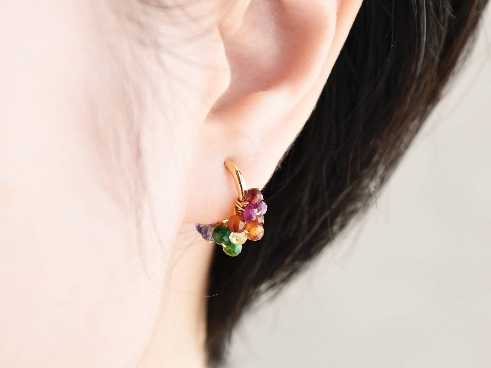 14kgfグロッシュラーガーネットピアス/イヤリング｜ピアス