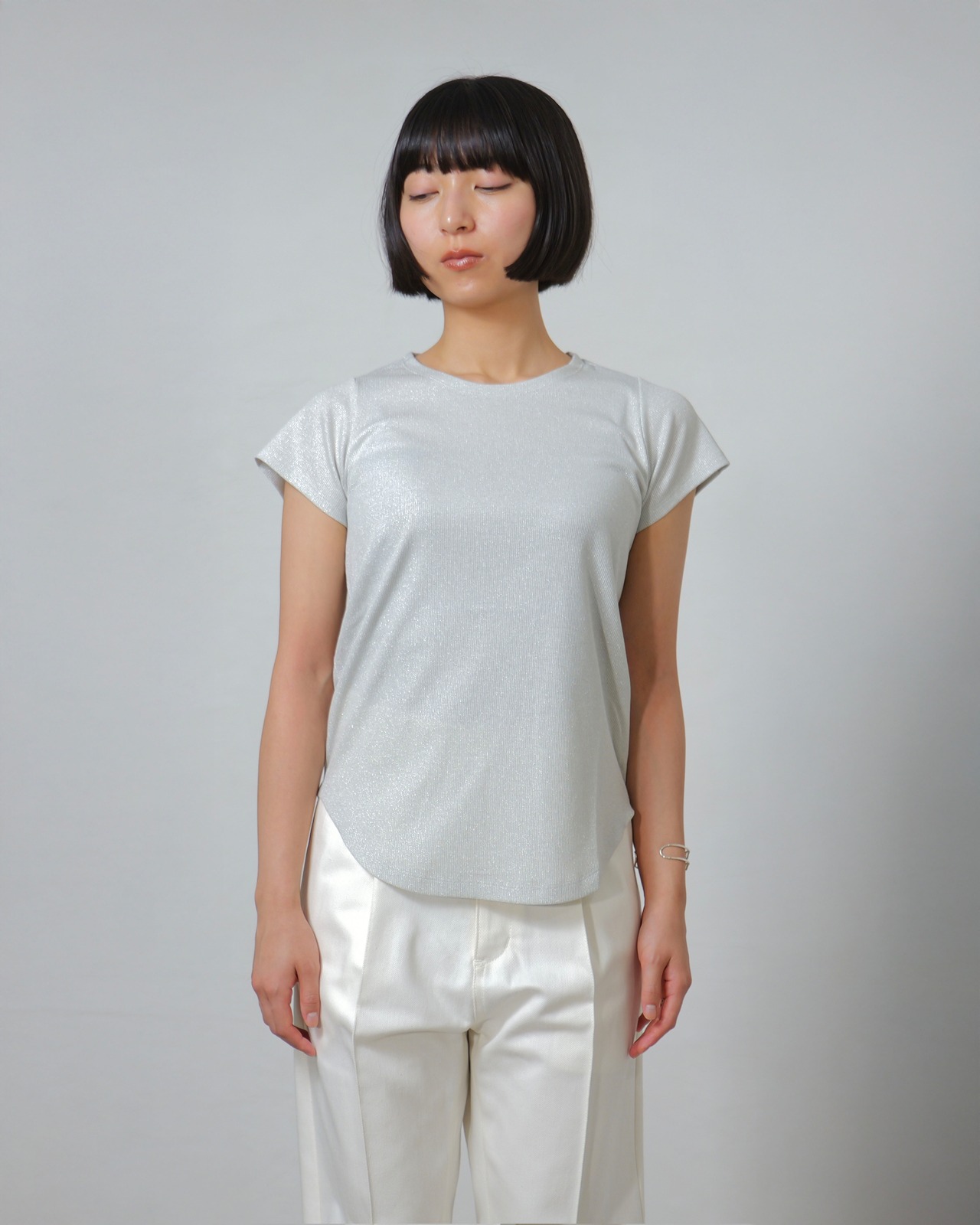 RITSUKO KARITA - Rib inner half tops：white