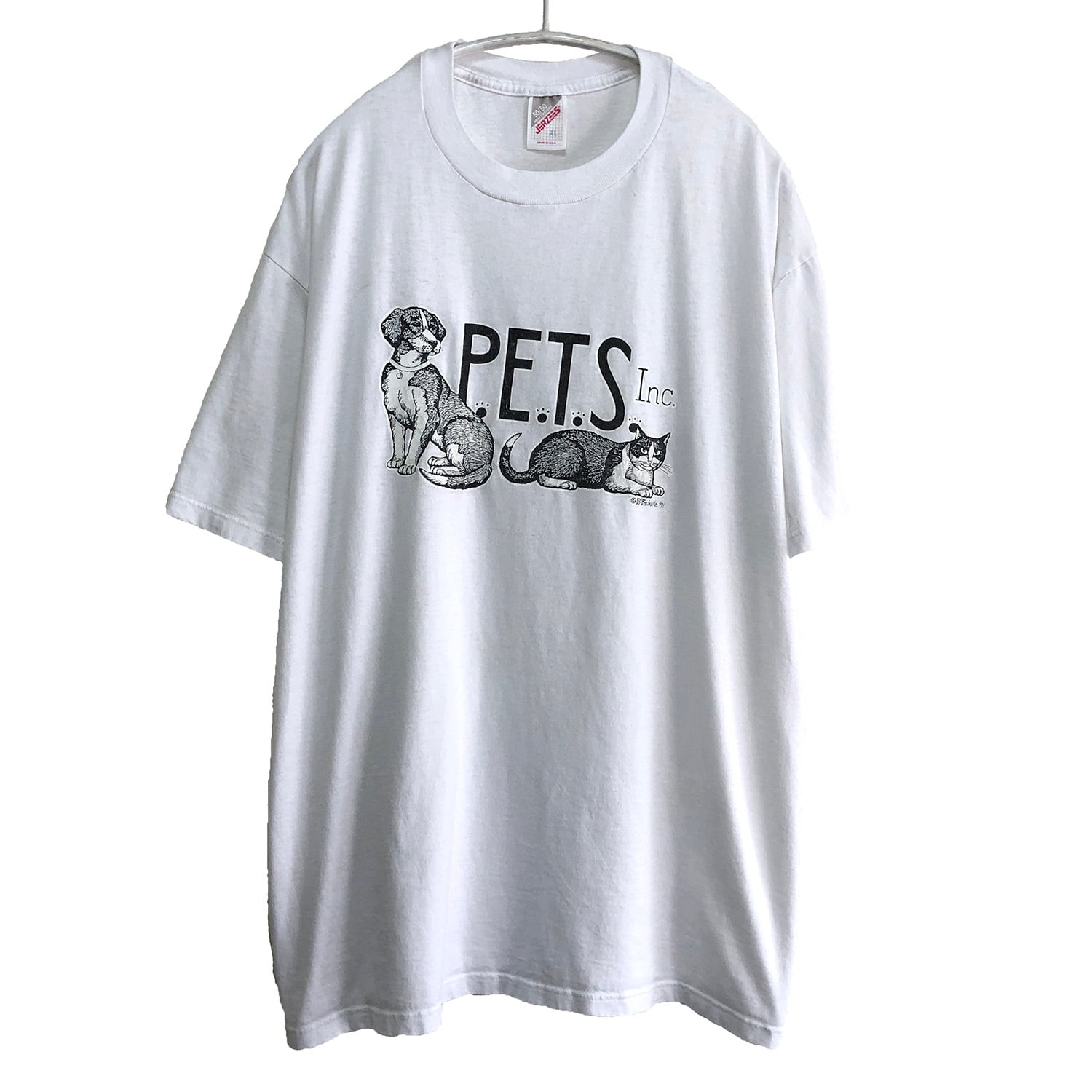 90S USA製 ヴィンテージ PETS 犬 猫 プリント 1991 オールド T