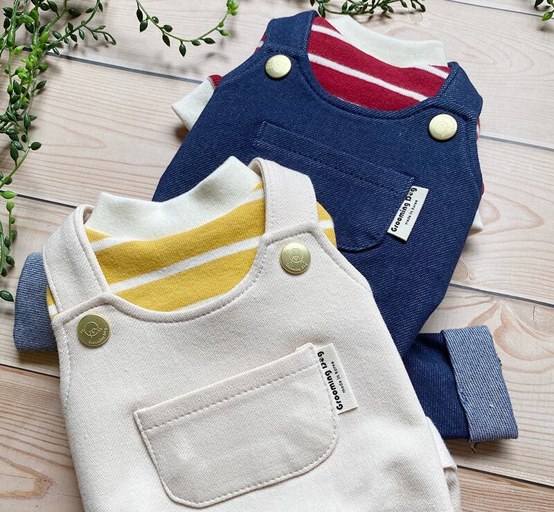 ポケットオーバーオール S ~ XL 2color / 犬服 新作 春夏 ロンパース ドッグウェア 犬の服 ワンコ服 可愛い 猫 tsu28