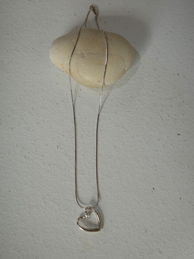 <vintage silver925>open heart sneak chain neckalce