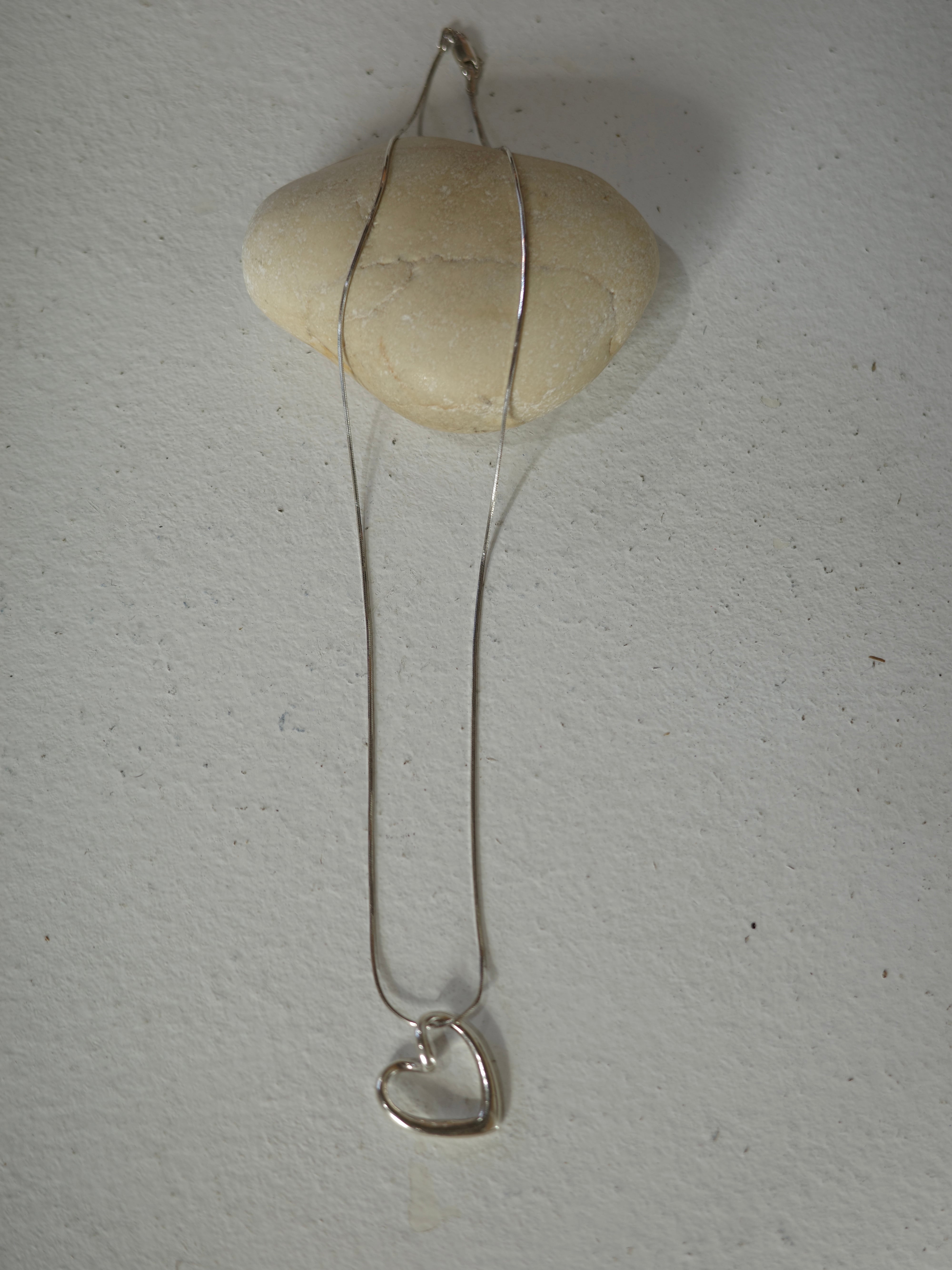 <vintage silver925>open heart sneak chain neckalce