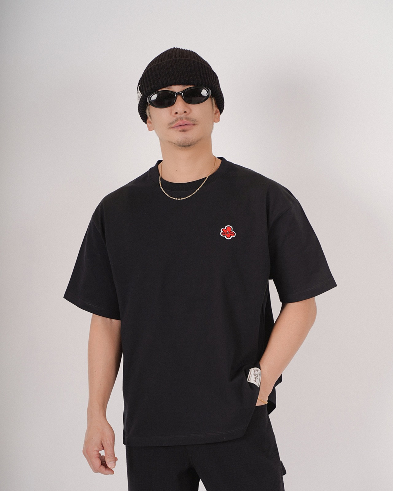 【#Re:room】FLOWER ICON WAPPEN T-SHIRTS［REC891］