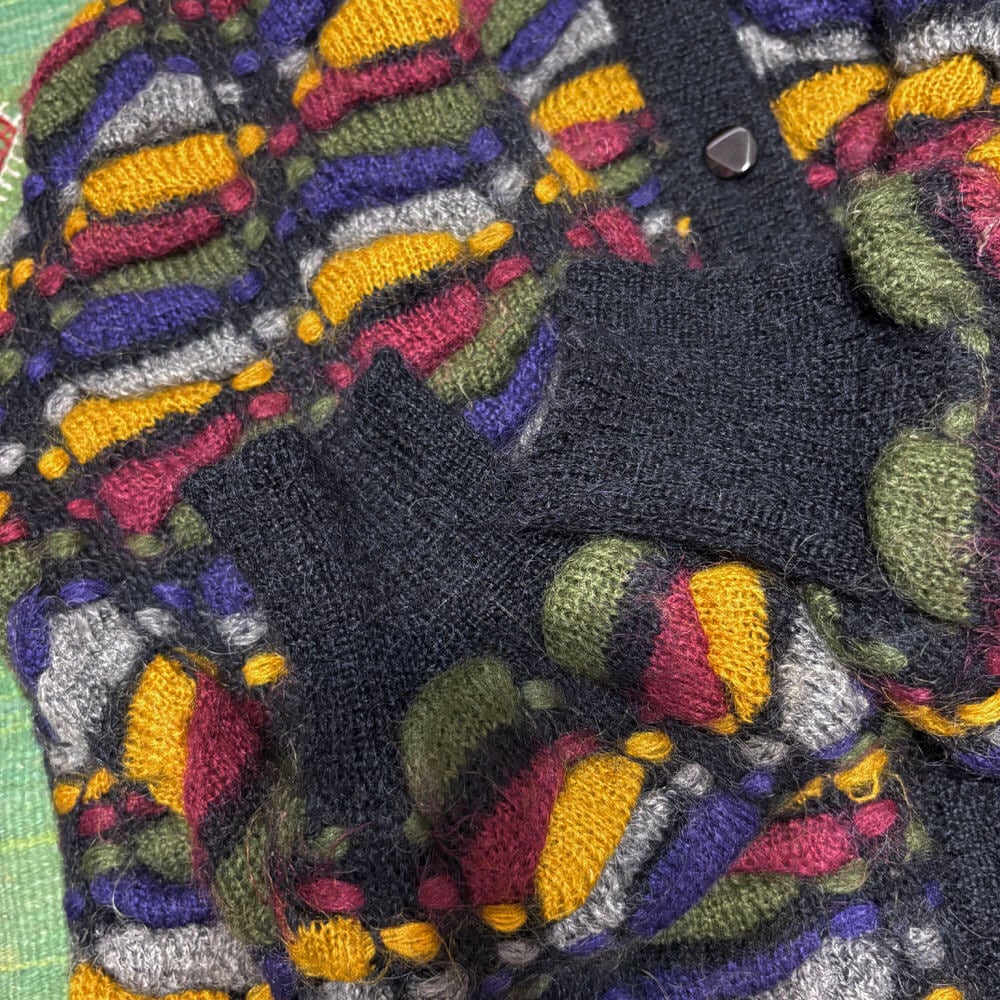 80～90s GAY ATTIRE カラフルニット 立体編み アートデザイン 3D