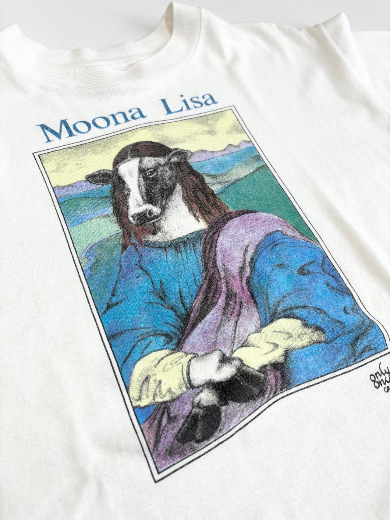 80s "Moona Lisa" Art Tee MADE IN USA Size L