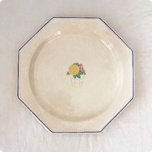 【フランス直輸入】フルーツの絵柄が可愛らしい アダムス アンティーク オクトゴナル 皿