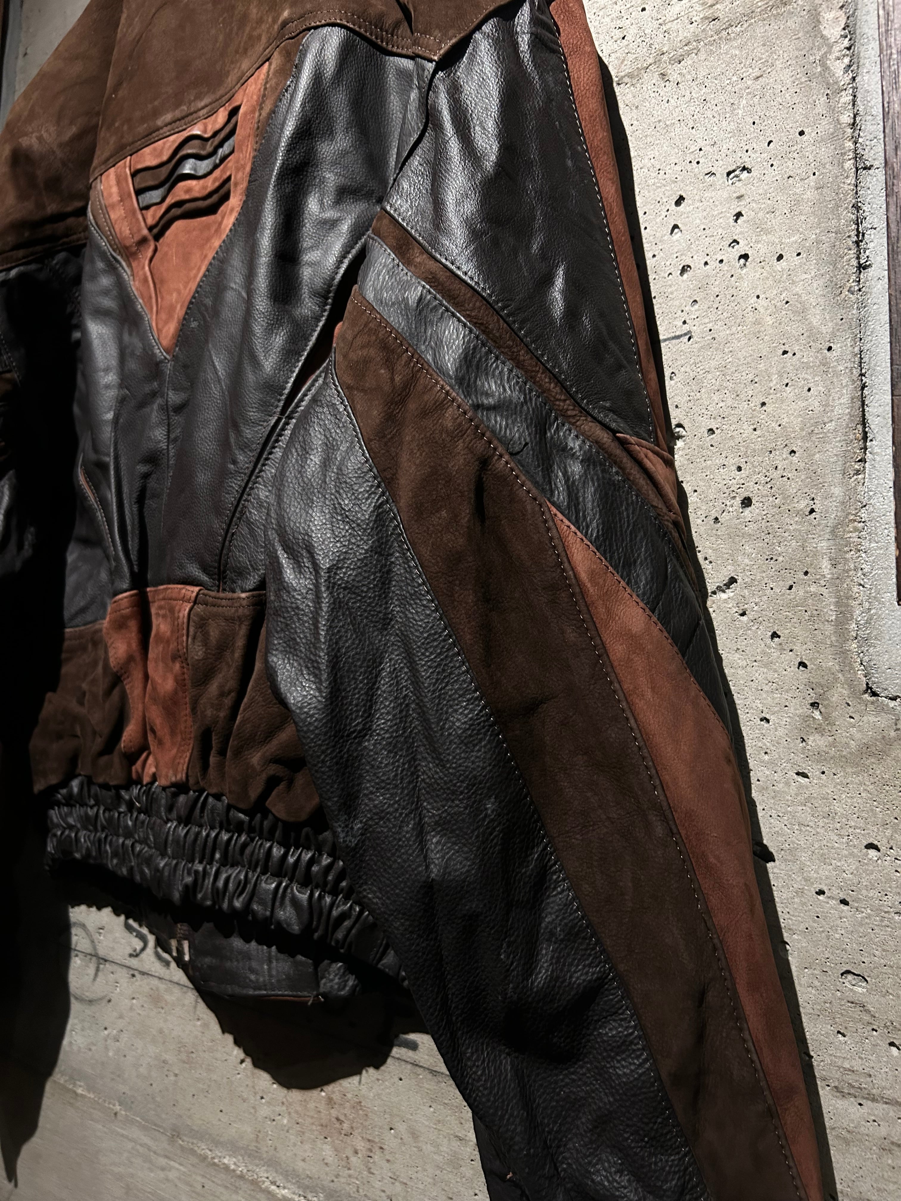 Caka】80's〜90's Special Switching Vintage Leather Jacket | Caka